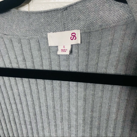 🌼3/$30🌼NWT SO Grey Open Cardigan Large - Picture 6 of 16